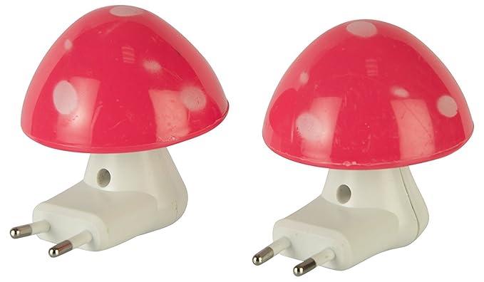 One Stop Bazaar Mushroom Night LED Night lamp With On/Off Switch Set of 2 (Color May Vary)
