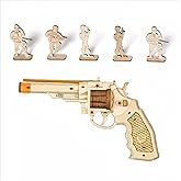 ROKR 3D Wooden Puzzles Model Kit Toy Gift Mechanical Model Brain Teaser for Adults to Build (Revolver Toy)