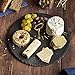 VonShef Round Natural Slate Cheese Board Server Plate Tray with Brushed Gold Carrying Handle and Gift Box - Perfect for Serving Cheese, Tapas, Cake or Dessert, Diameter 12 Inches