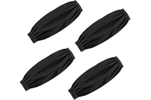 2 Pairs Waterproof Arm Sleeves Cover, PU Oversleeve Protector with Elastic Cuffs, Oilproof Cooking Sleeves for Housework