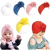 Newborn Babies Headwrap Hat Infant Toddler Cotton Soft Cute Nursery Beanie Headbands Top Bowknot Cap