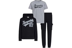 AEROPOSTALE Boys 3 Piece Outfit Set - Fleece Pullover Hoodie, Cargo Sweatpants, T-Shirt, Boys Activewear Set, Sizes 4-12