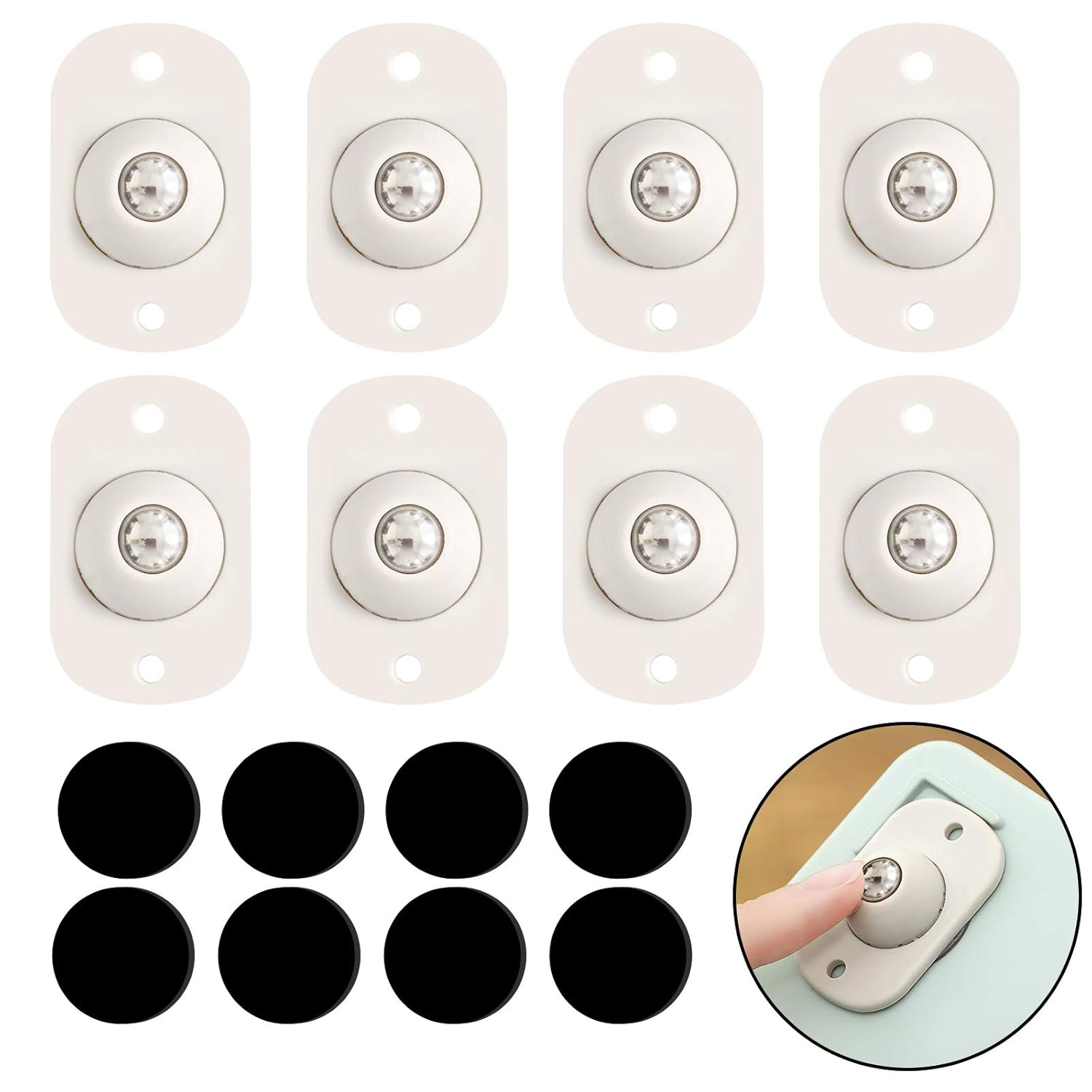 99Langmax Caster Wheels Self Adhesive Swivel Caster Universal Furniture Wheels 360 Degree Rotation Caster for Furniture Storage Boxes Cabinet Drawer Trash Bin 8Pcs