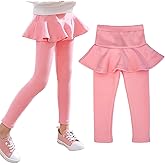 Toddler Girls Fleece Lined Leggings with Skirt Winter Warm Elastic Velvet Stretchy Thick Tutu Footless Tights Pants