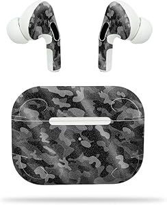 MightySkins Glossy Glitter Skin for Apple AirPods Pro - Black Camo | Protective, Durable High-Gloss Glitter Finish | Easy to Apply, Remove, and Change Styles | Made in The USA (GL-APAIPOPR-Black Camo)