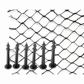 GartenStar 3056600 Teichabdecknetz 4x5m , 20x20mm Bändchen, grün/schwarz