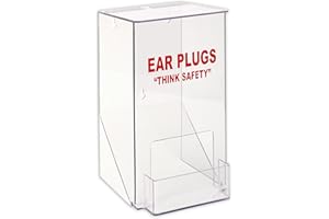 Windy City Cabinet Ear Plug Dispenser - Table Top or Wall Mount - Holds 100 Pairs - Hinged Top & Front Pocket - Durable PETG 