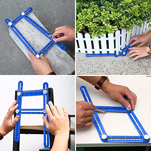 Angle Ruler Universal Angularizer Template Tool | Ultimate Angleizer Ruler | Full Metal Jig (6-Sides) | Irregular Shape Copy Duplicator | Carpentry/Woodworking/Crafter/Paver Multi Layout Stencil - Thumbnail 5