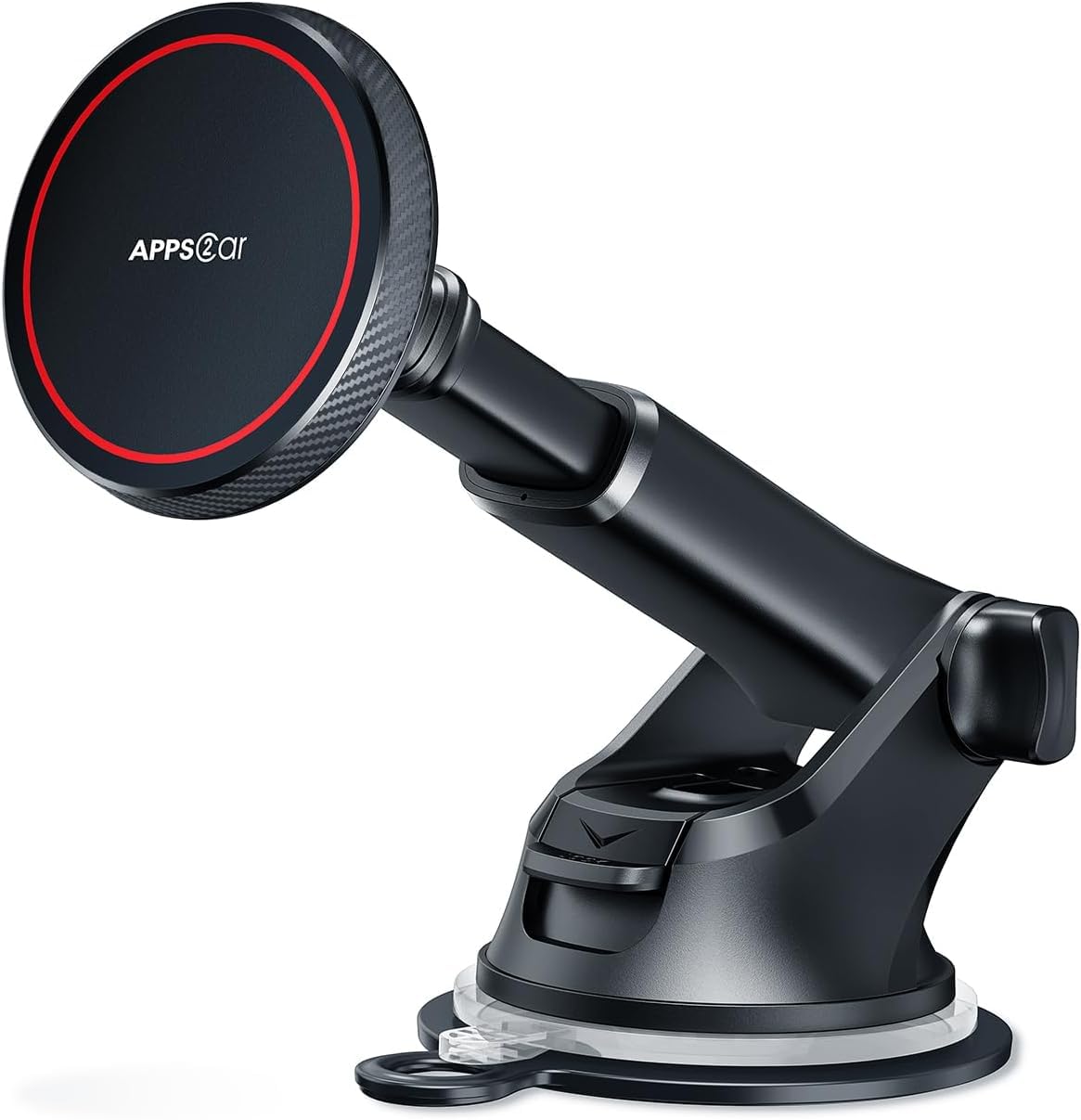 APPS2Car for Magsafe Car Mount, Windcreen Dashboard Magnetic iPhone Holder Car, Suction Cup Phone Mount Compatible with iPhone 15 14 13 12 Pro/Plus and Magsafe case, Red