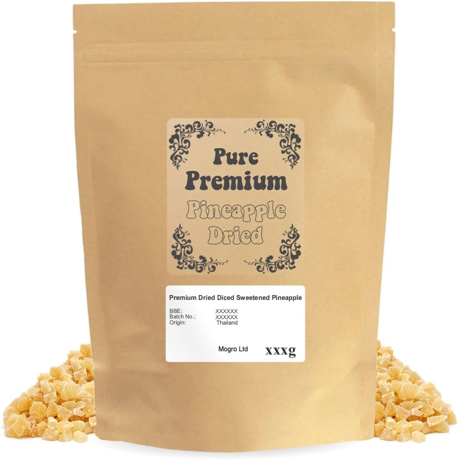 Mogro Premium Dried Pineapple - Diced and Sweetened (1kg)