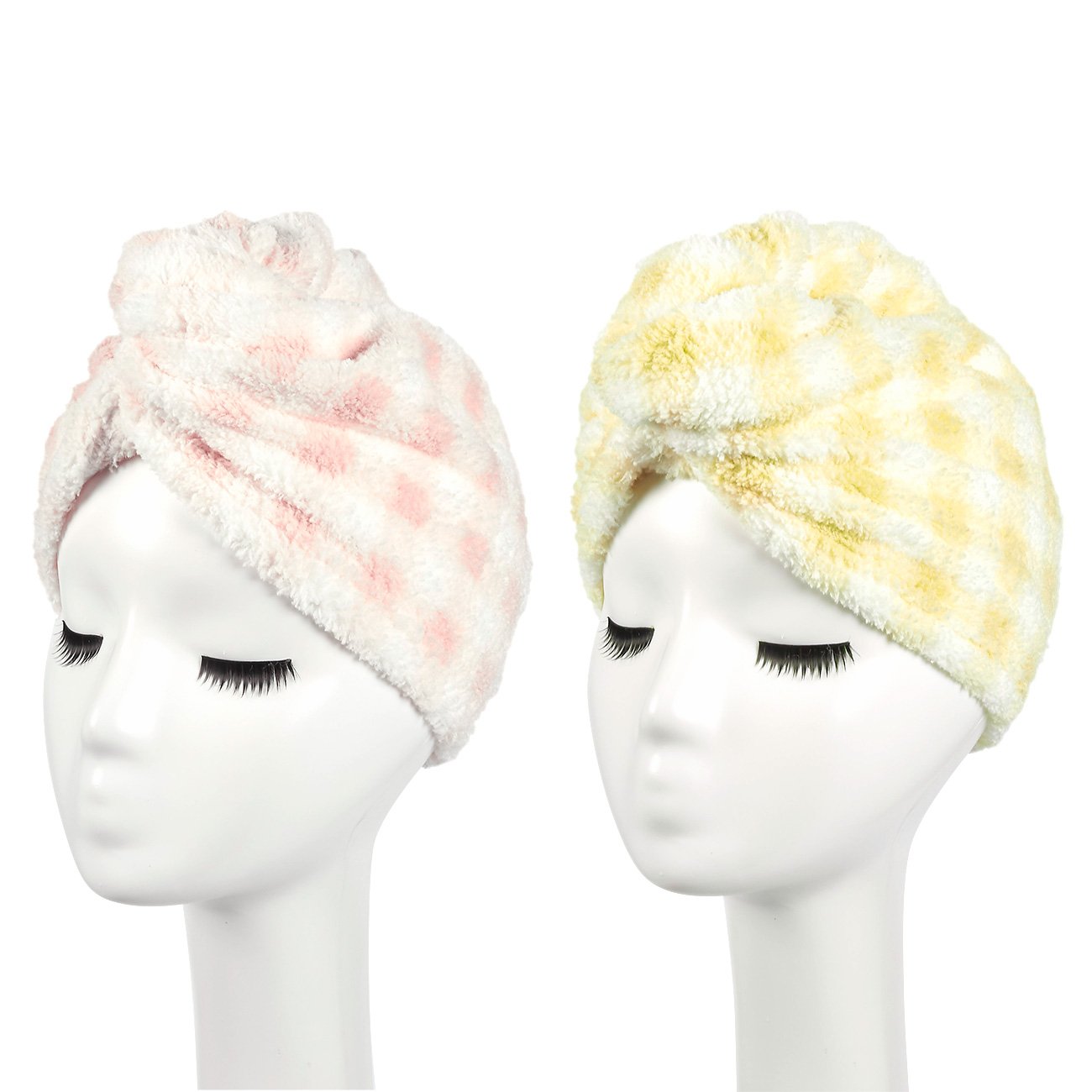 Hair Drying Towel 2Pack Twist Hair Towel Wrap, Quick Drying, Microfiber Polyester