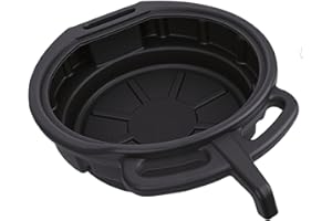 Leftwei Oil Drain Pan 6L Large Capacity Black Plastic Anti Splash Motor Oil Drip Catcher Pan Drain Container for Cars Trucks 