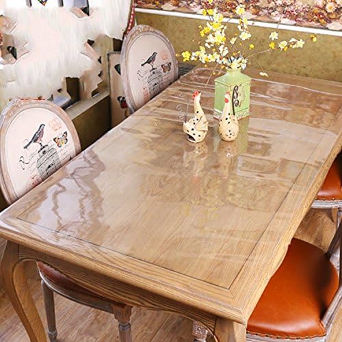 Rectangular PVC Table Covers Protector Desk Mats Transparent 31.5x48 inch 1.5mm