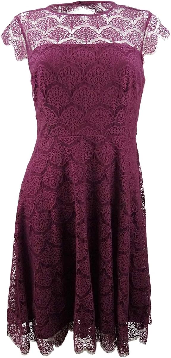 purple lace cocktail dress