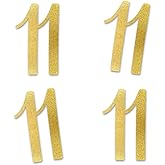 Gold Glitter 11 Cut-Out Numbers, 11th Birthday Party Anniversary Decorations DIY Essentials
