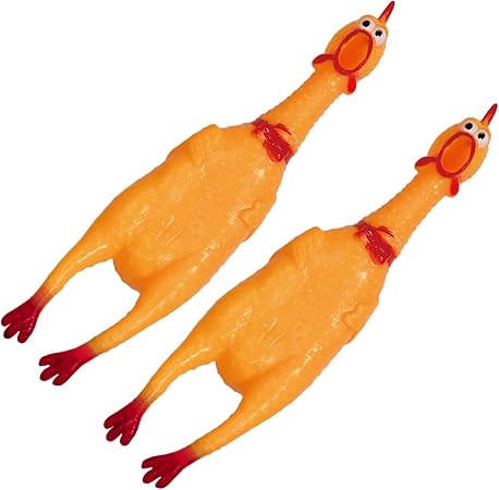 Amazon アメリカン チキンs ２個セット おもしろ 絶叫ニワトリ 鶏 おもちゃ 鳴く 叫ぶ チキン人形 シャウティングチキン 30cm Sdan 014 2 ジョーク どっきり おもちゃ
