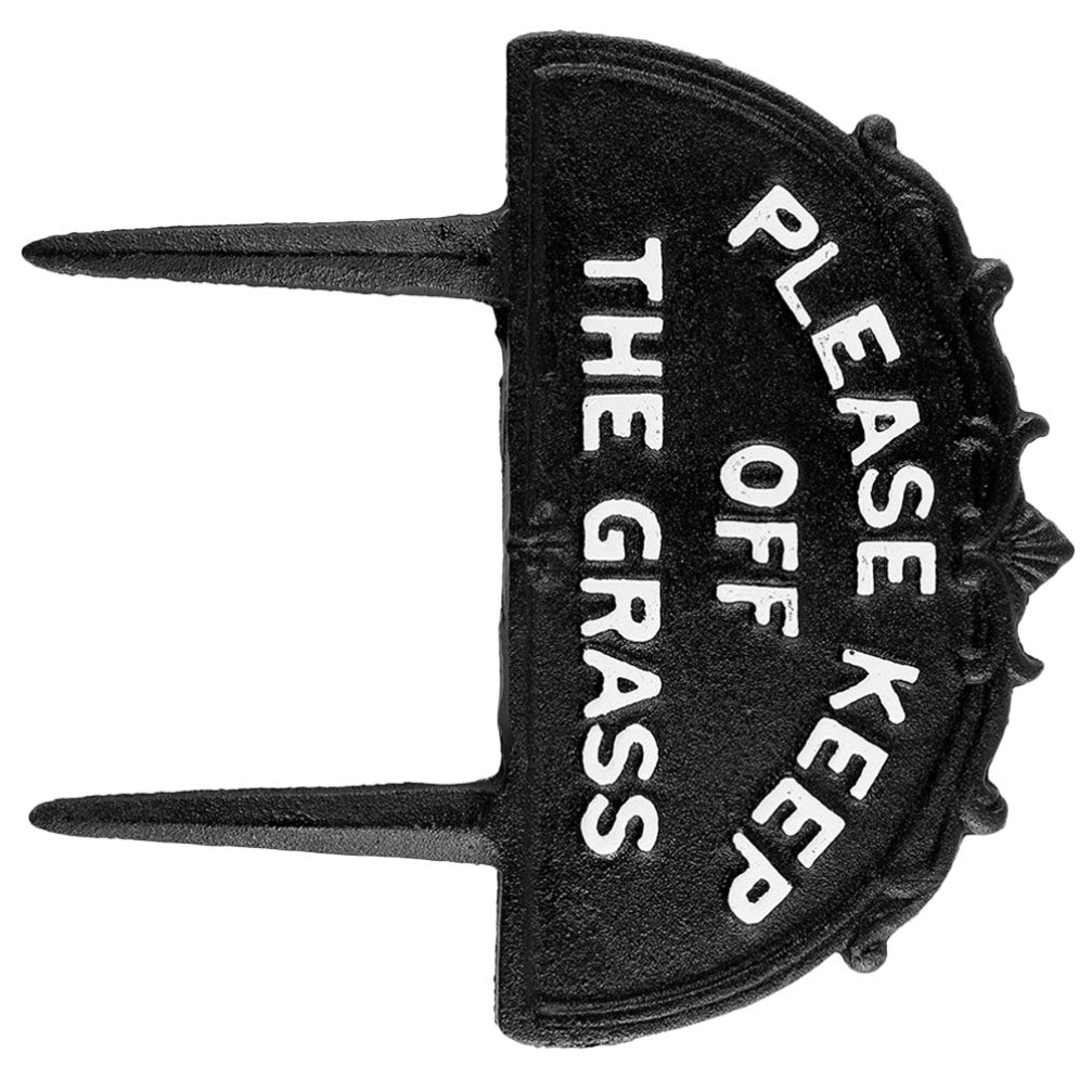 Yardwe Garden Decoration Classic Cast Iron Garden Signs Please Keep off the Grass, Protection Sign Stake for Home Garden Decoration