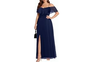 Pinup Fashion Women Plus Size Bridesmaid Dresses - Off The Shoulder Formal Wedding Guest Bridal Shower Long Dress