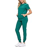 Monarch Uniforms Women’s Scrub Set – Soft Stretch Fabric, Modern Fit Jogger Pants & Crew Neck Top