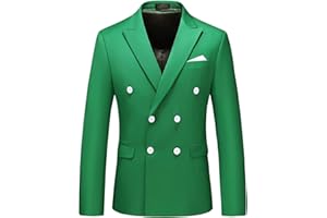 UNINUKOO Mens Suit Jacket Double Breasted Blazer Men Slim Fit Casual Prom Wedding Daily Tux Suit Coats Blazer