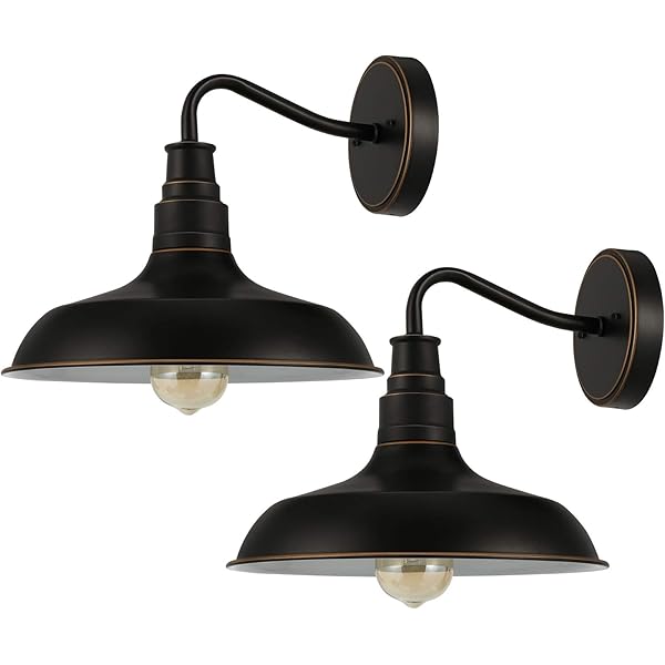 Brightess 61 Retro Black Wall Sconce Lighting Gooseneck Barn Flat