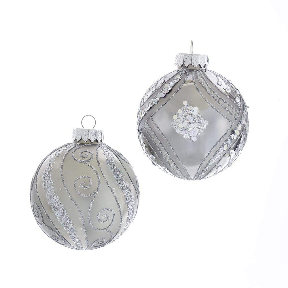 Kurt S. Adler Ornament, Glass Metal, Silver