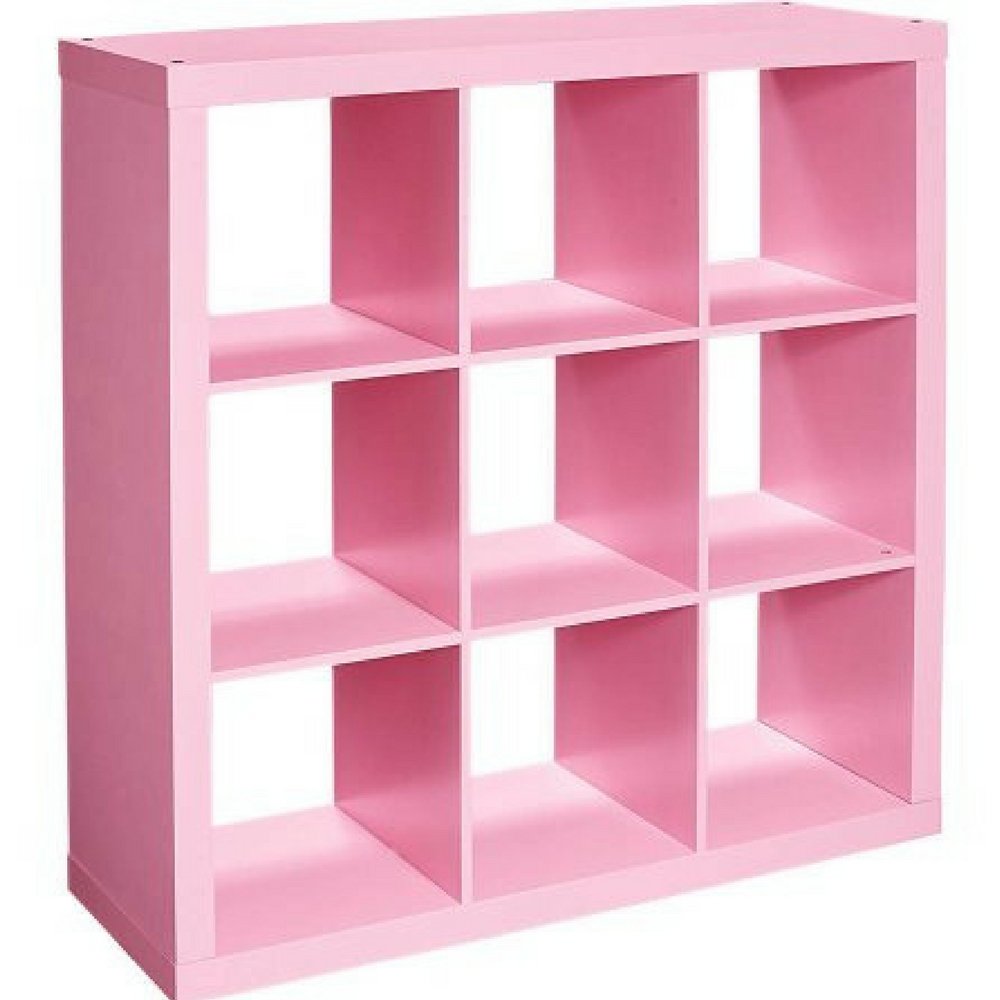pink bookcase