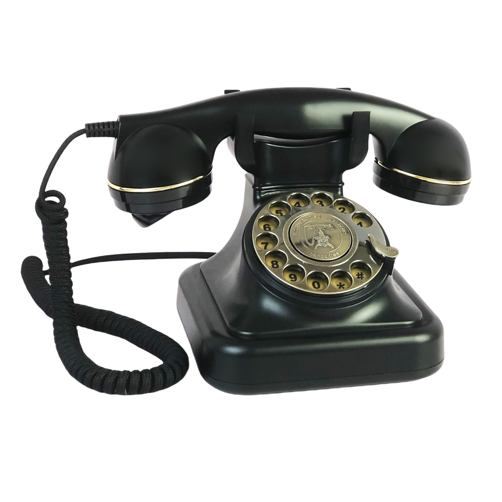 Retro Telephone, TelPal Black Corded Telephones of 1930s, Vintage Landline Home Phone, Decorative Old Fashion House Phones, Wired Analog Phone for Home/Office/Hotel/School