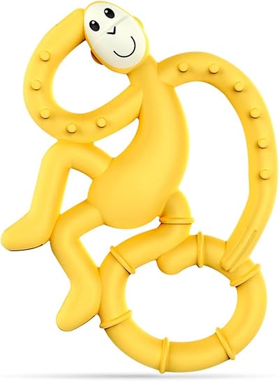 Matchstick Monkey Mini Monkey Teether Antimicrobial Silicone 10 cm Yellow