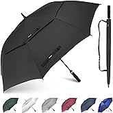 Gonex 54/62/68/72/80 Inch Extra Large Golf Umbrella, Automatic Open Travel Rain Umbrella with Windproof Water Resistant Double Canopy, Oversize Vented Umbrellas for 2-3 Men and UV Protection, Multiple Colors