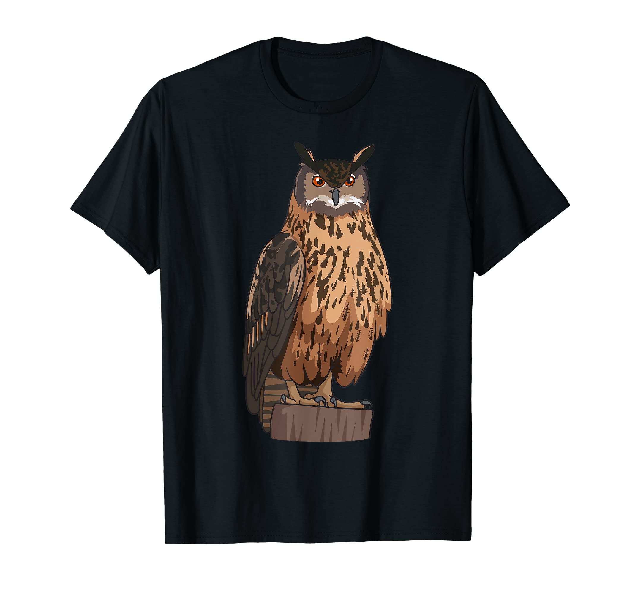 Realistic Eurasian Eagle Owl Funny Design T-Shirt