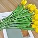 SHINE-CO LIGHTING Artificial Tulips 10Pcs Real Touch Fake Tulips PU Flower Arrangement Bouquets for Home Party Decoration (Yellow)