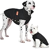 Dog Puffer Jacket for Small & Medium Dogs, Waterproof Windproof Warm Dog Winter Coat, Lightweight Cold Weather Pet Vest with Leash Hole and Adjustable Fit, Black, M
