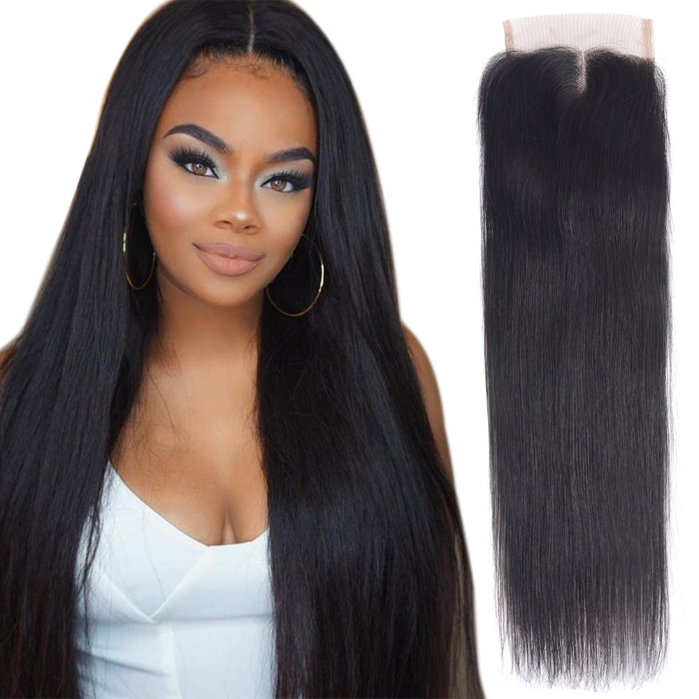 12 Natural Color 10a Malaysian Straight 4x4 Lace Closure
