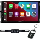 Jensen CAR723W 7" Double-DIN Digital Multimedia Receiver with Wireless Android Auto, Apple CarPlay and License Plate Camera