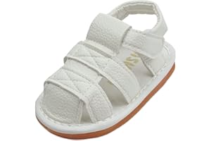 WILLFUN Baby Boy Girl Summer Infant Squeaky Sandals Premium Rubber Sole Closed-Toe Non-Slip Shoes Toddler First Walkers