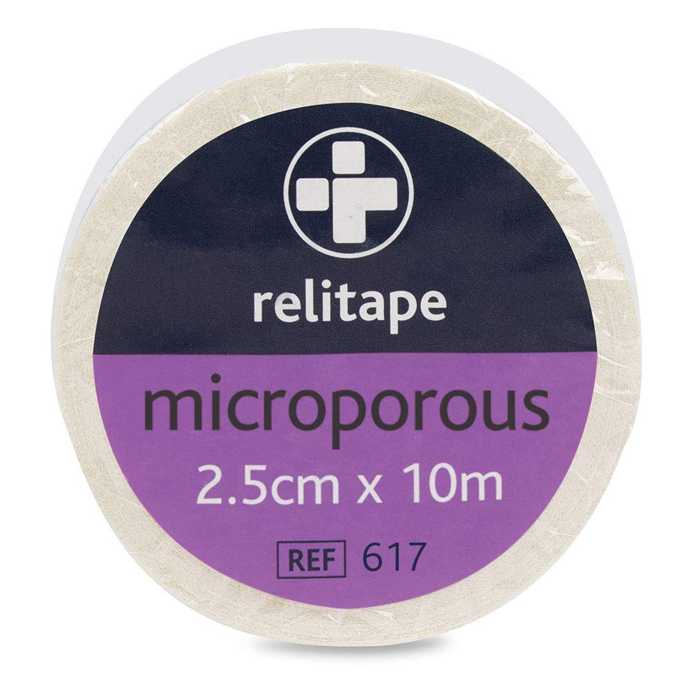 Reliance Medical 1000 x 2.5 cm Relitape Microporous Tape - Pack of 12