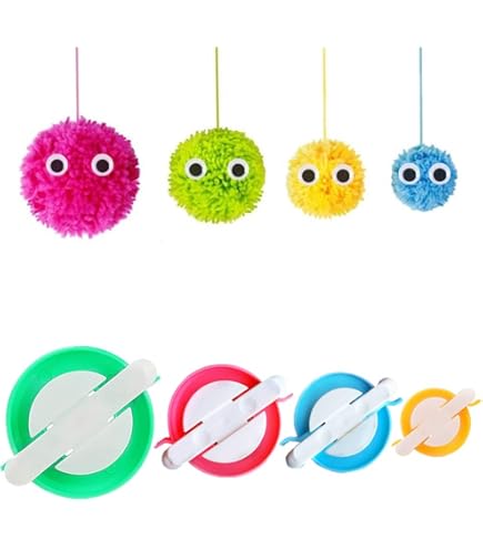 Amazon.com: FTEVEN 27Pcs Pom Pom Maker, 4 Size Pompom Maker Kit