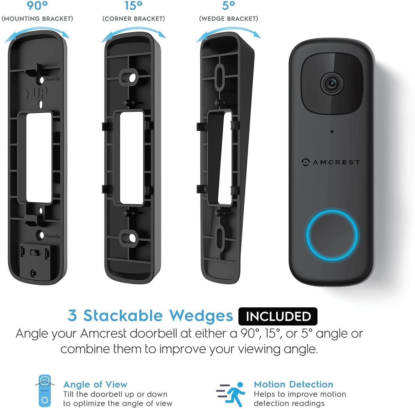 Amcrest 4MP Video Doorbell Camera Pro, Outdoor Smart Home 2.4GHz and