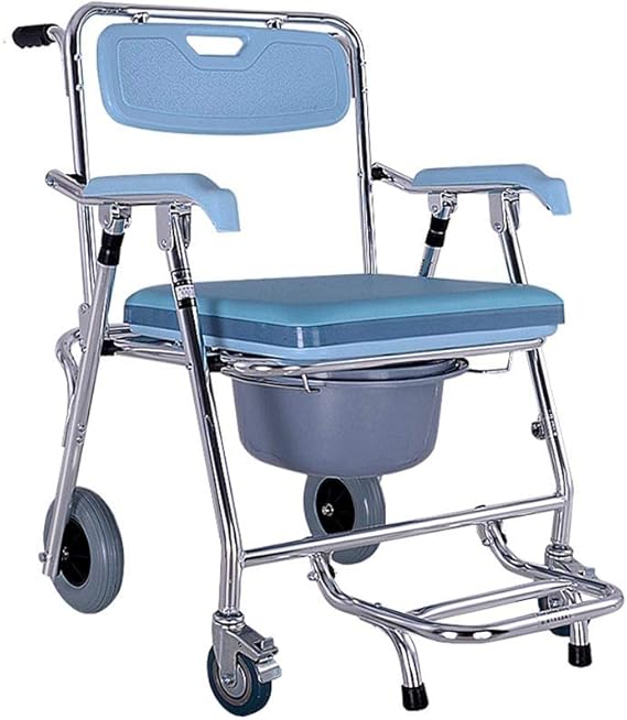 WNNURG Toilet Seat with Wheels, Toilet Seat, Folding Toilet Seat with Toilet and Footrest