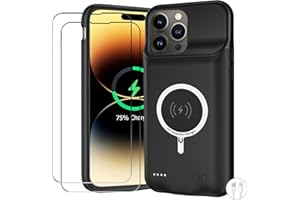 YINGYKJ Battery Case for iPhone 14 Pro, Upgraded 10000mAh Battery Pack Rechargeable Charger Case with Carplay Wireless Charging Compatible for iPhone 14 Pro (6.1 inch) External Battery Charging Cover(Black)