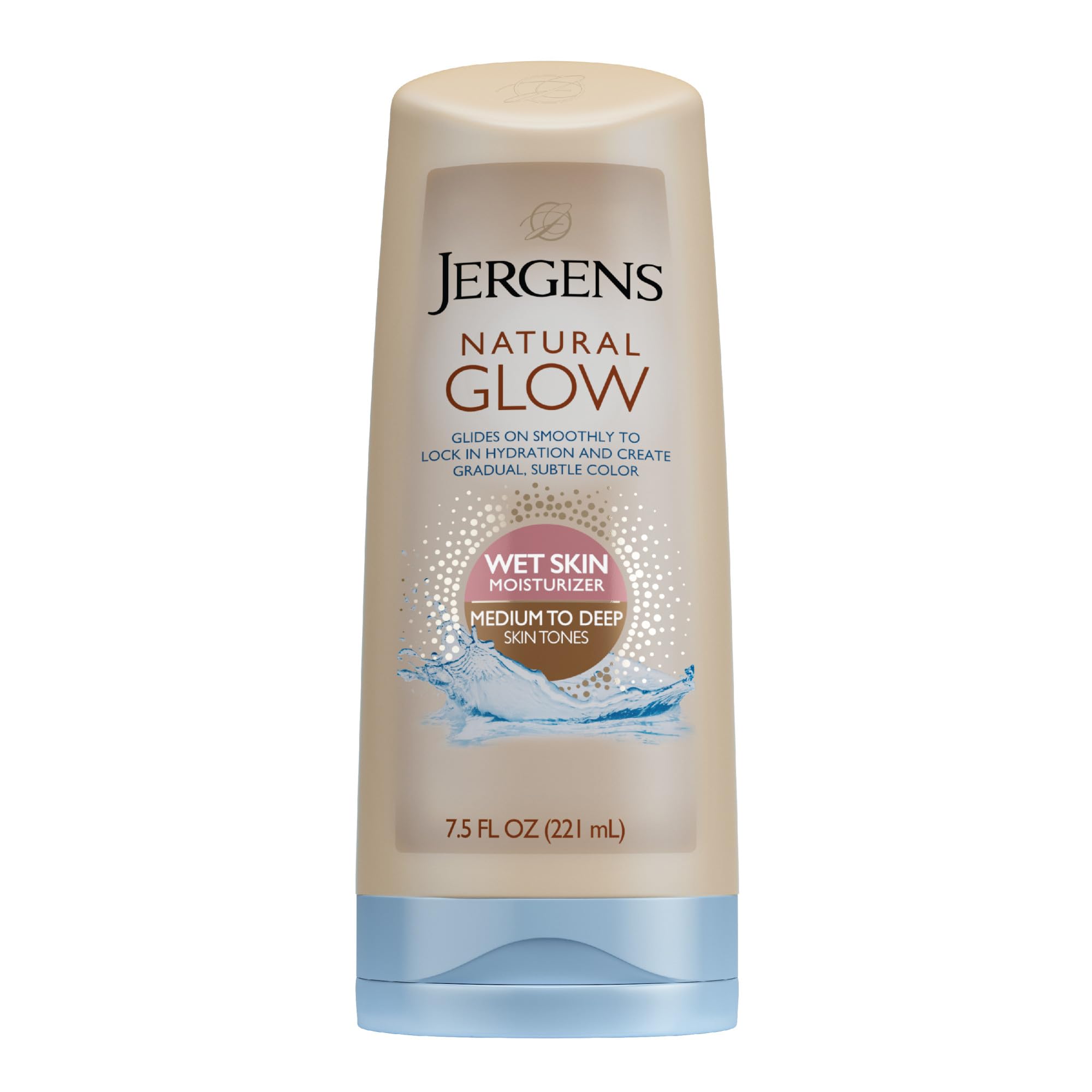Natural Glow, Wet Skin Moisturizer, Medium to Deep Skin Tones, 7.5 fl oz (221 ml), Jergens