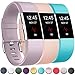 GEAK For Fitbit Charge 2 Bands 3-Pack, Classic Replacement Bands for Fitbit Charge 2, Small Lavender Teal Pink