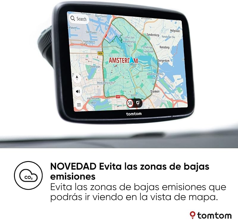 GPS para Coche Go Superior (7 Pulgadas, Estado del tráfico y alertas de radares Gracias a TomTom Traffic, mapas del Mundo, actualizaciones rápidas Mediante WiFi, Precio del Combustible)