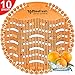 Urinal Screens Deodorizer (10 Pack), Urinal Cake, Anti-Splash & Odor Freshener, Scent Lasts for Up to 5000 Flushes –Ideal for Bathrooms, Restrooms, Office, Restaurants, Schools (Orange)
