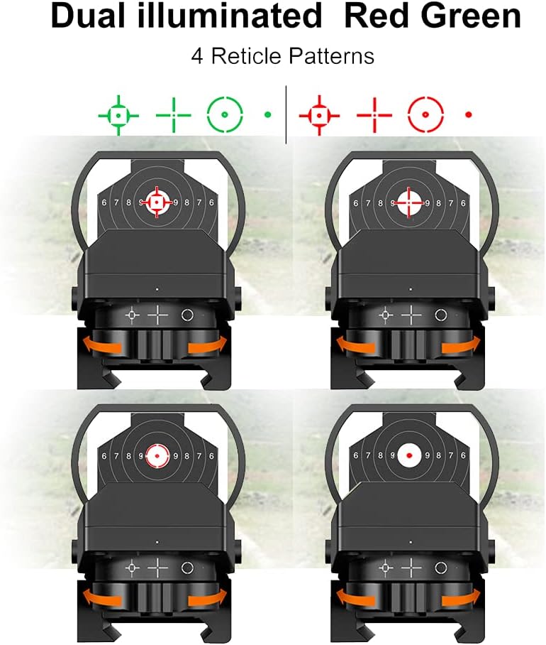 CVLIFE 1X22X33 Red Green Dot Gun Sight Riflescope Reflex Sight for 20mm Rail: Sports & Outdoors