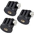 SOONSUN 3-Pack Tripod Mount Adapter for Gopro Hero 13, 12, 11, 10, 9, 8, 7, 6, 5, 4, 3+, 3, Session, Fusion, AKASO, SJCAM, DJI Osmo Action Camera - 316 Stainless Steel Screw Nut, Rustproof in Seawater