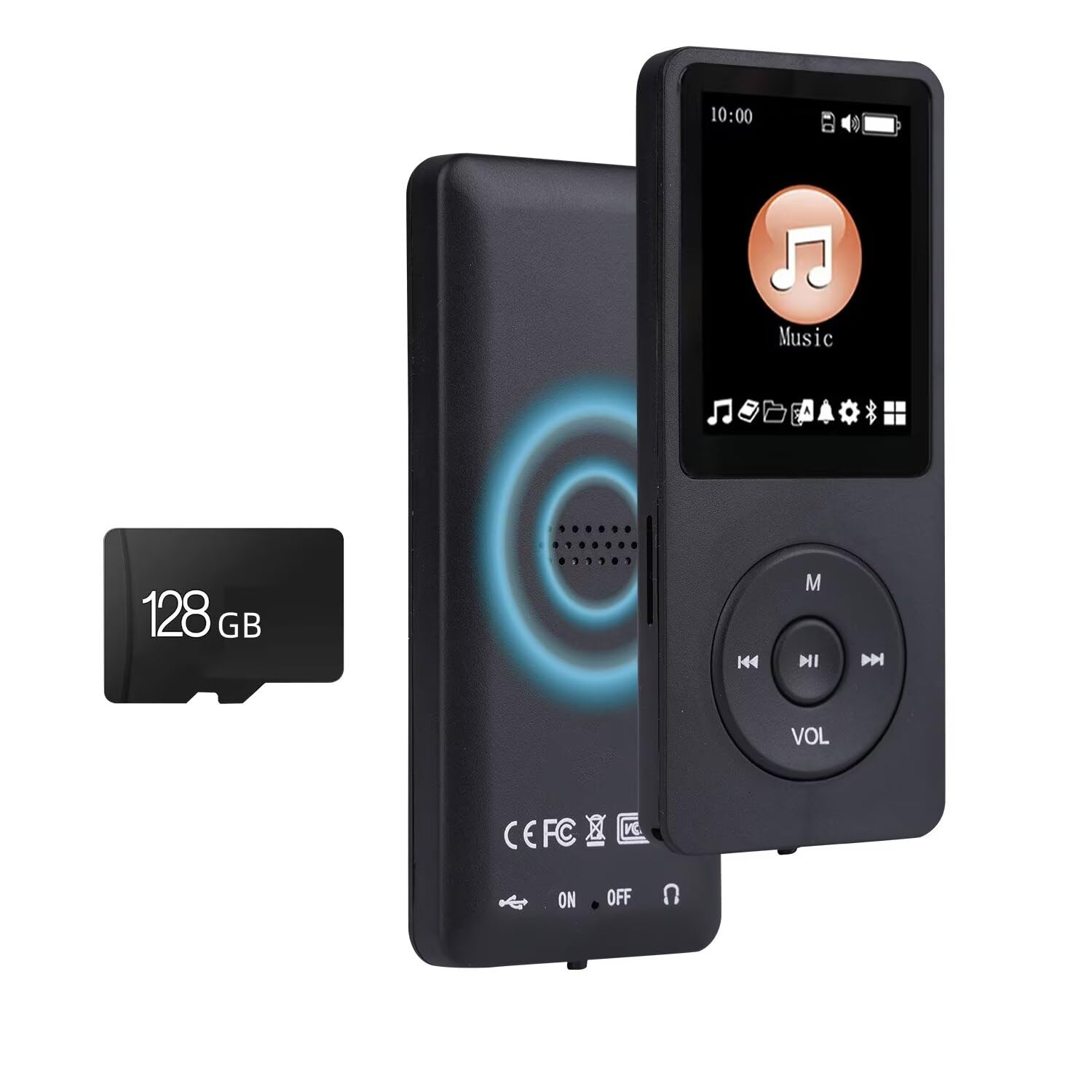 Photo 1 of (No sim included) MP3 Player with Bluetooth 5.2 HiFi Sound, with Built-in Speaker/FM Radio/Voice Recorder/E-Book, Lossless Sound Multifunctional Mini Design Ideal for Sport Running (Earphones Included)