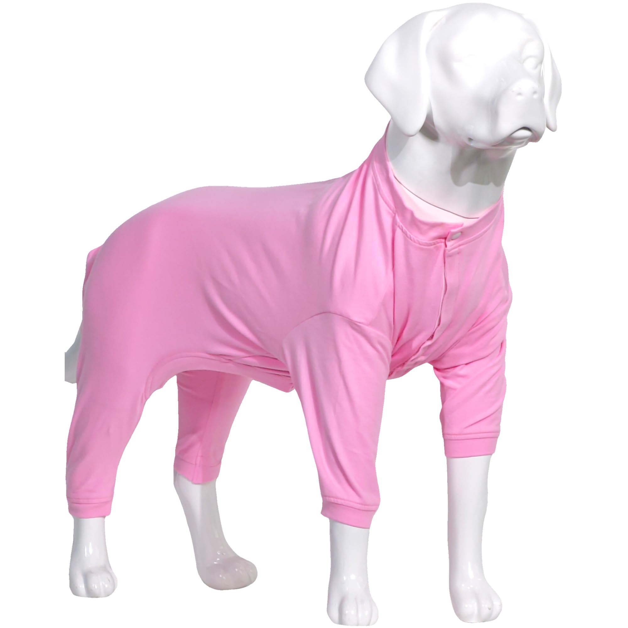 Lovelonglong Four Feet Lightweight Pajamas, Pure Cotton Jumpsuits, Onesies T-Shirt Stylish PJs Puppy Costume for Large Medium Small Dogs Pink S