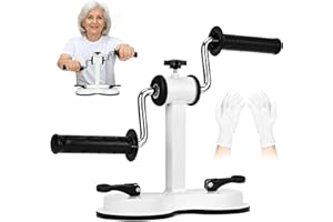 RACOC Arm Bike for Physical Therapy with Anti Slip and Sweat Absorbing Gloves, Double Suction Cup Design and More Stable, Adjustable Resistance Exerciser for Arm and Shoulder Workout